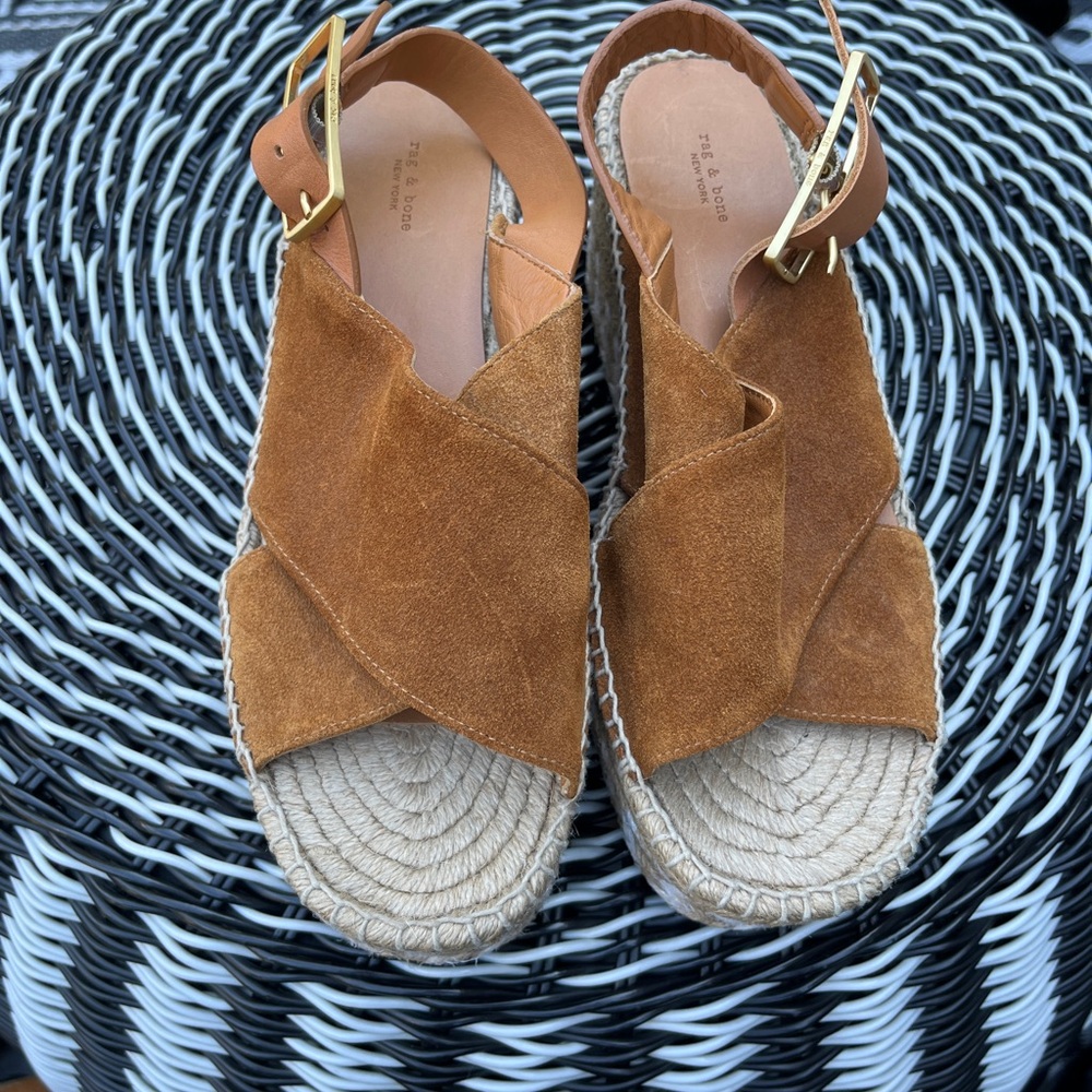 Rag and bone Brown Suede Espadrille Sandals